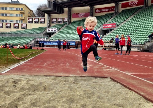 Barntrening på Bislett stadion